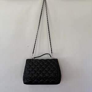 Rebecca Minkoff Womens Quilted Studded  Shoulder Bag Black NEW